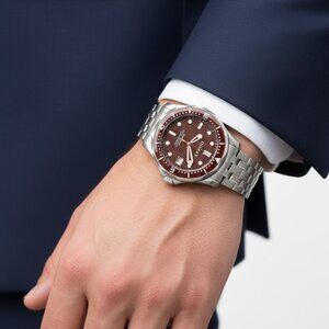 NWT Authentic Duxot Henri Diver Automatic Brown Dial Men's Watch